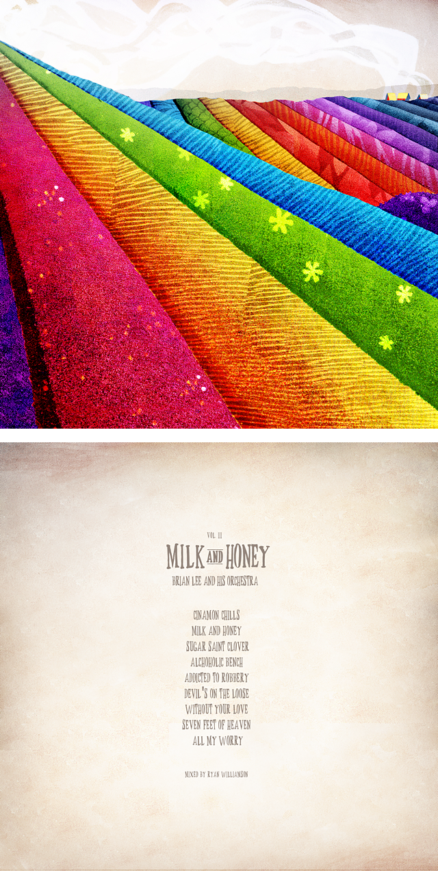 work : print design : brian lee & his orchestra album cover : milk & honey