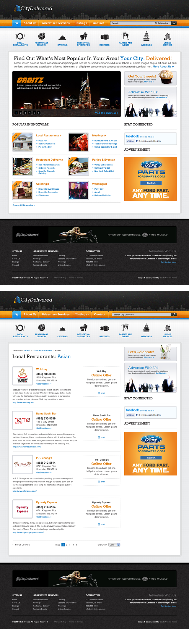 work : web design : city delivered