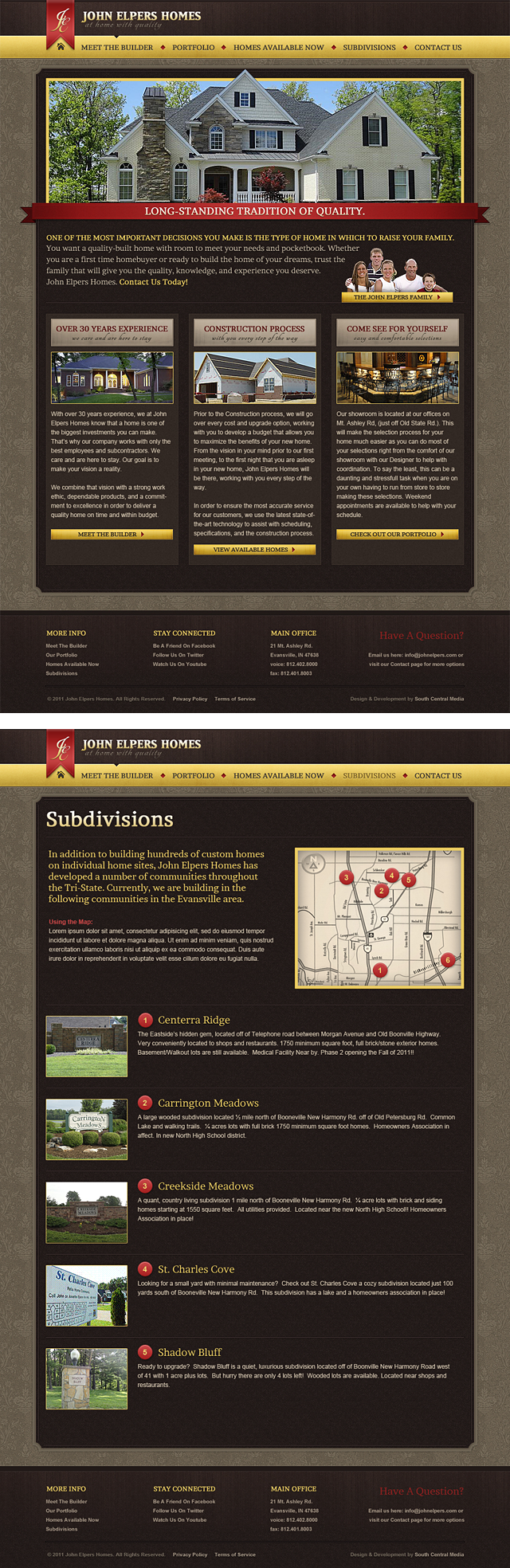 work : web design : john elper's homes